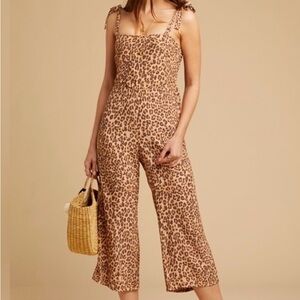 Faithfull the Brand Elsa Leopard-Print Tie-Strap Jumpsuit